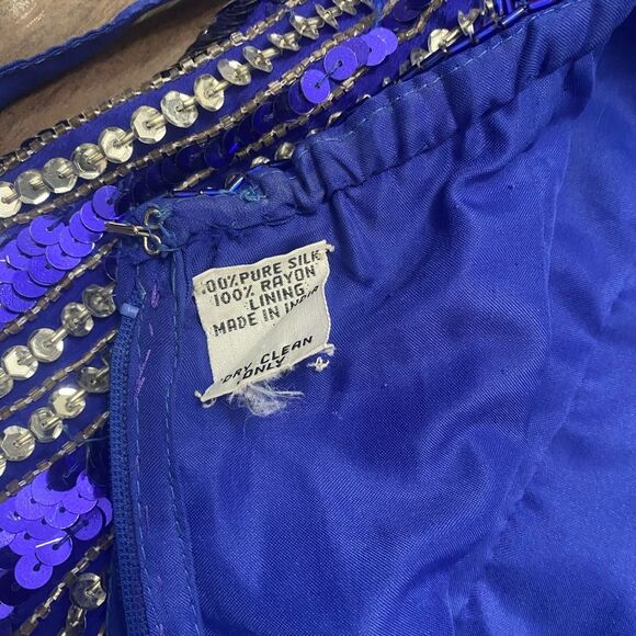 Fantasy by Lisa Kane Vintage Formal Sequin Halter Dress Festive Holiday Dress - Picture 12 of 12